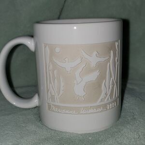 Marianne Wieland 1991 Flying Duck  KAKM Anchorage Alaska  Etched Mug 10 oz.